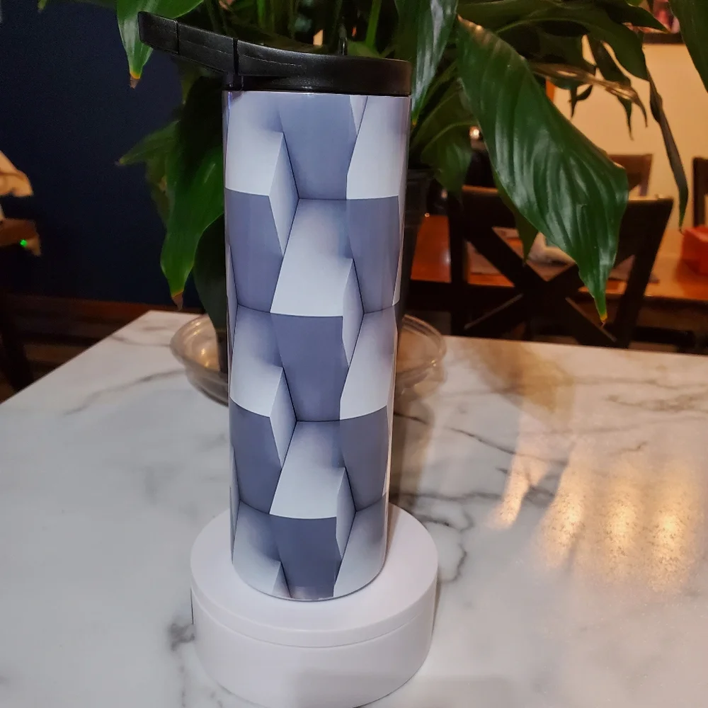 Shades of Gray 3D Look 20oz Tumbler with duo lids 🎉sale